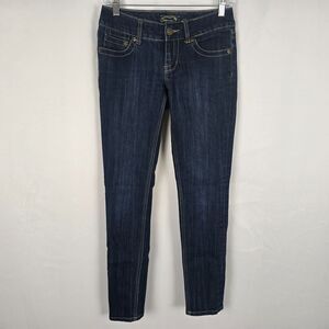 Seven7 Jeans Women's 25 Blue Dark Wash Skinny Embordered S Back Pocket